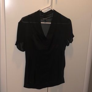 Black silk shirt.